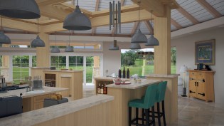 view through the kitchen towards living area