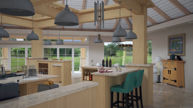 view through the kitchen towards living area