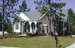 At 3,650 square feet, the best-selling Virginia Elf model has a solid, family-friendly plan and a front porch and brick exterior that buyers in the Southeast prefer.
