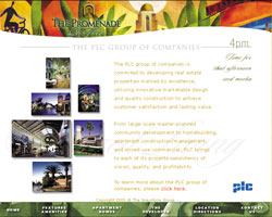 The Web site for The Promenade entices visitors with vivid images and text.