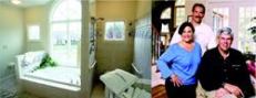 Business manager Roberta Beauregard and project manager Jay Scheurenbrand complement president Randy Rinehart. A show home master bath features a low tub ledge and discreet shower grab bars.