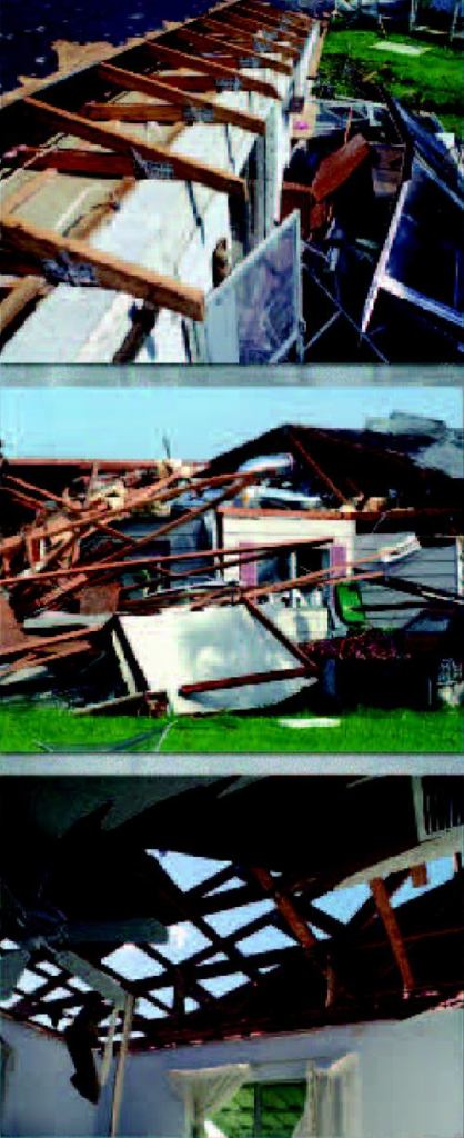 INFIRMITIES OF AGE?: Nearly all the severe structural damage from Florida's four storms struck homes built prior to new codes and building techniques. In a typical tear-down scenario, homes lost shingles, then sheathing, and then walls to high winds.