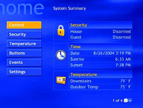 HOME CONTROL: Home buyers can now access HAI's security, temperature, and lighting applications through Microsoft's new Media Center PC and operating system.