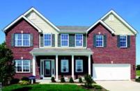 CURB APPEAL: A mix of traditional materials, colors, and shadow lines along the front elevation of the Princeton gets attention ... and sales.