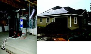 EXTRA CREDIT: A $2,000 builder tax credit comes as icing on the cake for projects like this zero-energy house on the east bank of the Hudson River in New York, built with insulated concrete forms. State energy grants helped pay for the rooftop solar panels (above), which on a yearly basis will balance out the home's electric loads, including power for the heat-exchange ventilation system and geothermal heat pump in the home's conditioned basement (left).