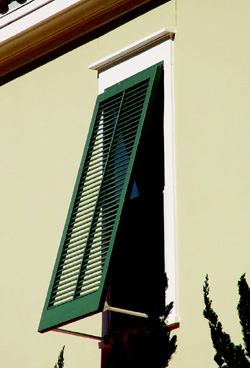 COLONIAL TIMES: These shutters look like traditional colonial wood products, but because they are made from fiberglass they will not rot, warp, or crack. The products help windows withstand wind, rain, hail, and snow and offer protection from wind-borne debris. The fixed-slat–designed units are made to order in any size and come painted and ready to install. Sea Shutters. 850-526-1940. www.seashutters.com. Circle no. 111.