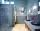 One juror noted that the clever use of light versus shadow gives the room's clean lines more depth and interest. Carnemark selected low-voltage wall washers along the ceiling perimeter to produce evenly luminous walls rather than having harsh spotlights.