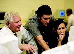 SCHOOL DAYS: Ralph Drees donated the money to Newport Central Catholic High School to fund its high-tech computer lab.