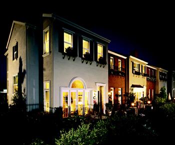 EAST MEETS WEST: Georgetown, a new development in San Jose, Calif., takes its design cues from the row houses built in Baltimore and Washington from 1790 to 1820, although its elevations incorporate a dash of West Coast style. Simple roof lines and door trim details reflect the Italianate and bungalow styles seen in the surrounding neighborhoods.