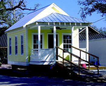 FOR THE LONG HAUL: This Creole-revival “Katrina cottage” honors the Gulf Coast's architectural heritage, with one exception: It's storm-proof. Roughly 20 different cottage plans are currently on the boards.