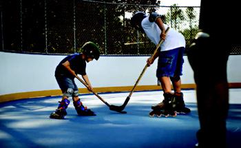 NO CARS: The roller hockey court at St. John's Forest, built to USA Hockey standards, has  become a memorable amenity and created a safe haven for players as an  alternative to games in the street.
