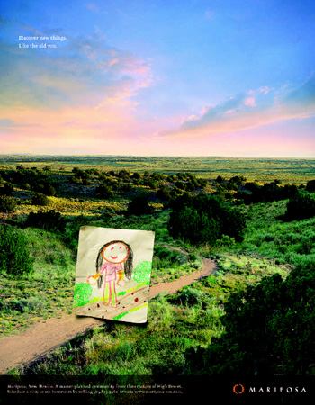 RIGHT PATH: Combining sketches from children with professional landscape photography captured  both the imagination of potential buyers and the natural beauty of the  project.