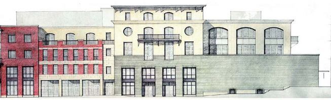 Varying proportions and materials break down the scale of this RBGC mixed-use project in downtown Charlottesville. The Terraces offer a pedestrian-friendly streetscape with galleries, shops, and restaurants. Residential units give occupants the option to