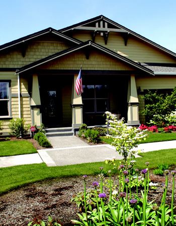 CRAFTSMAN DETAILS: The 14 elevations available at Jubilee at Hawks Prairie, an active adult community  in Lacey, Wash., are all variations on the Craftsman theme. Each of  them features rich colors, signature design touches, and plenty of room.