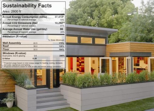 CARBON CONTENT: Architect Michelle Kaufmann’s sustainability label for green homes is the latest step to help home buyers discern the differences between an increasing stock of energy- and resource-efficient housing options.