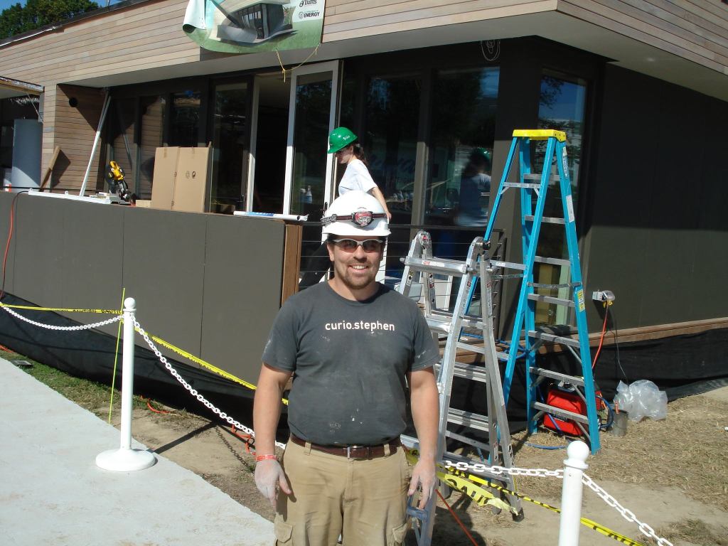 Fifth-year student Stephen Messinger says Team Boston's Solar Decathlon house is designed to educate the public that sustainable living can improve our lives.