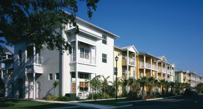 Low Key: Located within walking distance of downtown Fort Lauderdale, Fla., the market-rate units (mostly townhomes stacked on top of condo flats) complement the neighborhood with Key West-style architecture.