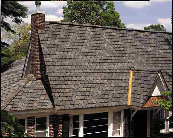 Asphalt shingles, such as these from CertainTeed, dominate new home construction and even the reroofing market because they are economical, easy to install, and last about 20 years. 