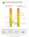 A sample of a home's Energy Performance Score shows a single-family residence with a score of 51, better than the average Oregon home (101) and the same home built to code (89). It also achieved a carbon emissions score of 2.9, compared to the average Oregon home of 9.2 and the same house built to code at 6.5. The scoresheet also provides an estimated annual energy cost of $598. The view the image in greater detail, click here.