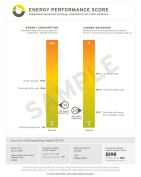 A sample of a home's Energy Performance Score shows a single-family residence with a score of 51, better than the average Oregon home (101) and the same home built to code (89). It also achieved a carbon emissions score of 2.9, compared to the average Oregon home of 9.2 and the same house built to code at 6.5. The scoresheet also provides an estimated annual energy cost of $598. The view the image in greater detail, click here.
