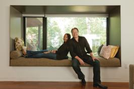 Marlon and Meryati Johari Blackwell at the home they designed for themselves and their two children in Fayetteville, Ark.