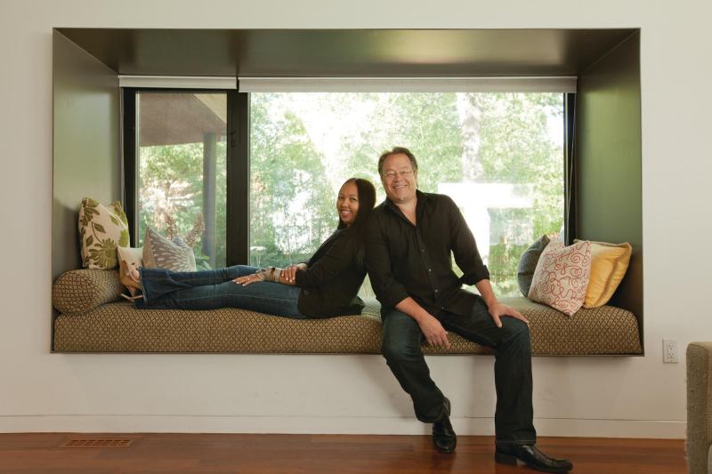 Marlon and Meryati Johari Blackwell at the home they designed for themselves and their two children in Fayetteville, Ark.