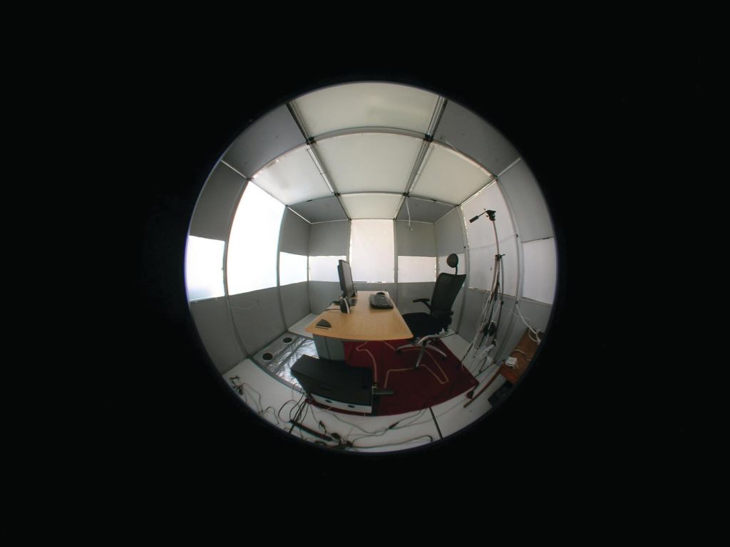 Chain Reaction Seen here is the chamber where human subjects biosignals were tested with sensors to alter the rooms temperature.