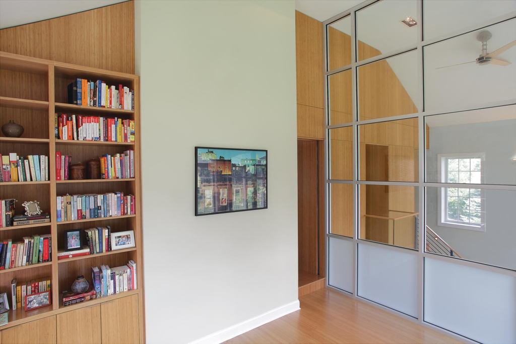 Everyone's Happy

Now a den and study, this room was the play area prior to taking down the wall. The new basement houses a much larger play room.