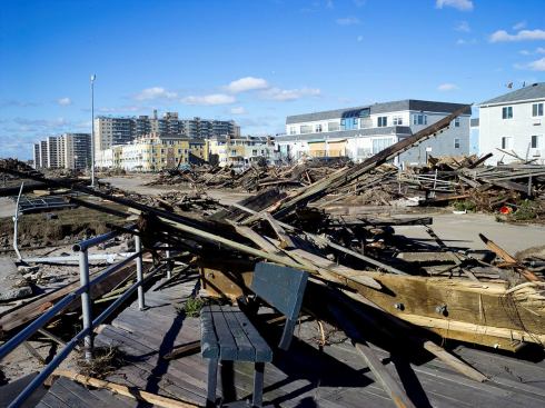 An example of the vast damage inflicted by Hurricane Sandy in the Rockaways, N.Y., shot by photographer Noah Kalina.