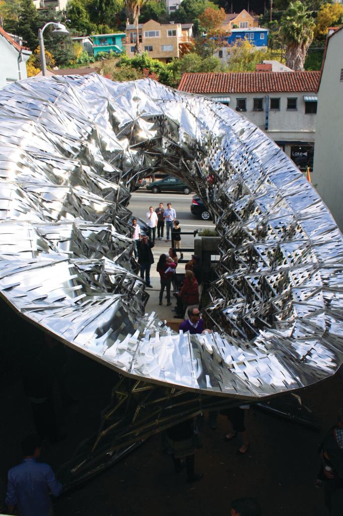 Flexible Skin The “Bloom” installation near Los Angeles demonstrates how thermo bimetals could respond to heat to shade or ventilate a building.