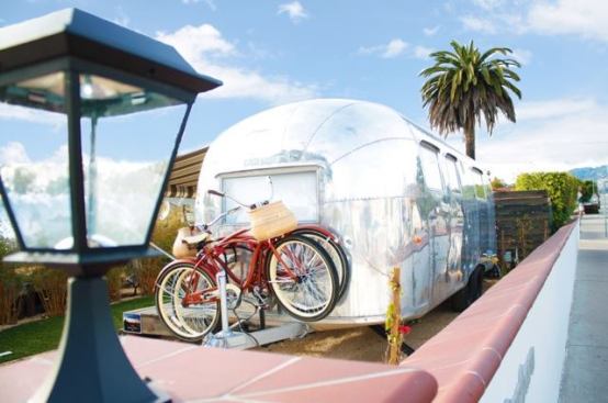 One of the Airstreams restored by Hofmann Architecture for Santa Barbara Auto Camp, a new, all-Airstream hotel in Santa Barbara, Calif.