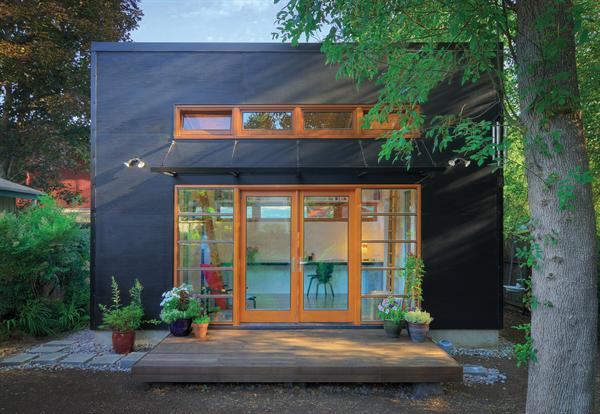 Michael Fifield, AIA, designed this 269-square-foot studio for the rear yard of a house in Eugene, Ore.