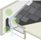 1. Protect the Wall Before framing the roof eave, place a continuous housewrap drainage material against the wall sheathing.

2. Integrate the Flashing The kickout flashing should be installed to lap over the roof membrane and drip edge at the eave, but lap under the step flashing going up the roof-to-wall joint.

3. Seal the Corner A piece of self-adhering flashing at the corner where the subfascia meets the wall provides additional protection for siding and housewrap.