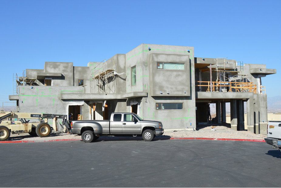 Under construction in the Nevada desert, the New American Home will show off a range of sustainable building products, including a weather-sensitive irrigation system, tankless water heaters, hydronic air handlers, and intelligent fireplaces.