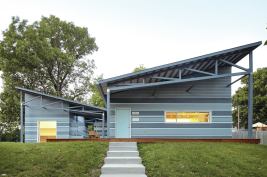 The rainscreen is low-maintenance and brings color to the exterior.