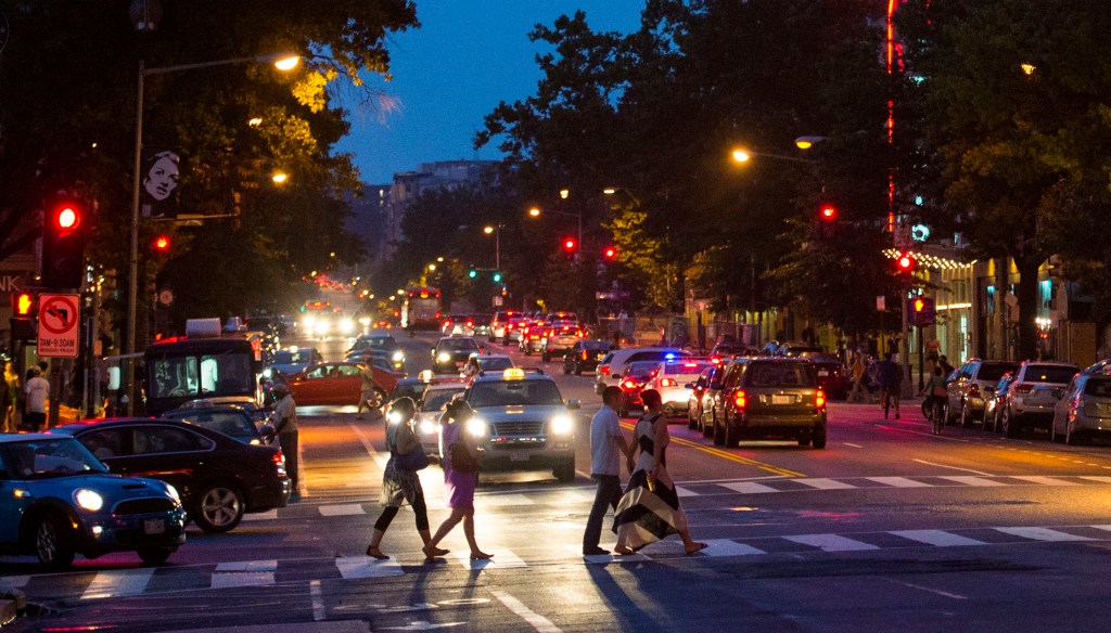 WASHINGTON, DC - JULY 18:
Pedestrians cross 14th Street NW at Rhode Island Ave. on July 18, 2013 in Washington, D.C. (Photo by Ricky Carioti/The Washington Post)