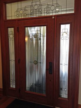 See Through: Multi-level Peep Holes Traditional entry doors have peep holes positioned at a height between 60 and 66 inches. Consider adding a peephole at closer to 48 inches for wheelchair users, children, and homeowners short of stature. Or, let the door glass do the work for you. In addition to daylighting as a universal design benefit, the glass in this ProVia door has clear panes for viewing at three different heights in the door.