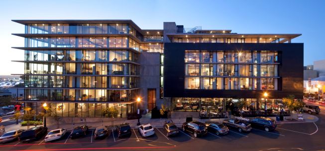 The Q, San Diego. A seven-story mixed-use residential, office, and commercial development in the city's Little Italy district.