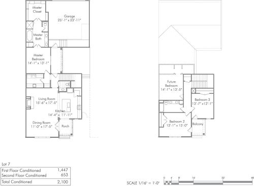 Sample floor plan for Perkins Lane development in Baton Rouge by Looney Ricks Kiss.