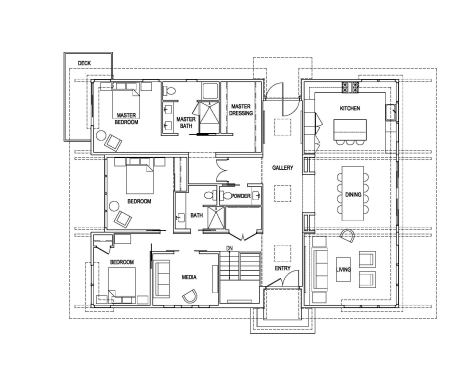 The main-level floor plan.