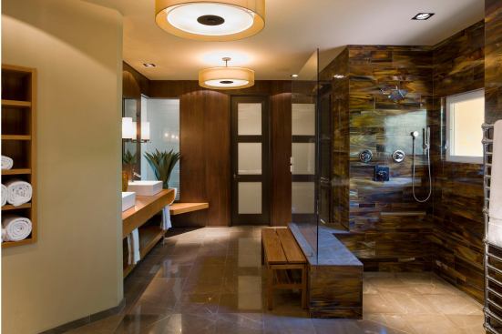 Spa-style bathrooms like those in resort hotels are popular with discerning homeowners.