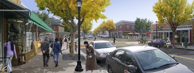 The plan from Cunningham l Quill Architects envisions a vibrant, easily accessible downtown Mount Rainier, Md. 