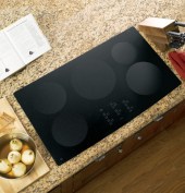 The GE Profile Series 36" electric induction cooktop has five burners and the company's most powerful cooking element.
