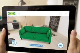 Ikea shoppers who use the home-goods retailer's 2014 mobile product cataloge can view potential purchases to scale in their spaces using a tablet or smart phone.