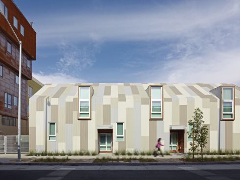Three separate structures house studios, as well as one, two, and three-bedroom units. 