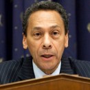 Representative Melvin Watt, a Democrat from North Carolina, questions Donald Kohn, vice chairman of the U.S. Federal Reserve, at a House Financial Services subcommittee hearing in Washington, D.C., U.S., on Thursday, July 9, 2009. Kohn said any "substantial erosion" of the central bank's independence in setting interest rates may fuel investor fears of inflation and provoke higher long-term borrowing costs. Photographer: Brendan Hoffman/Bloomberg News