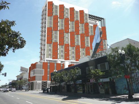 Angled bays direct views from the apartments and reduce unwanted solar gain. 