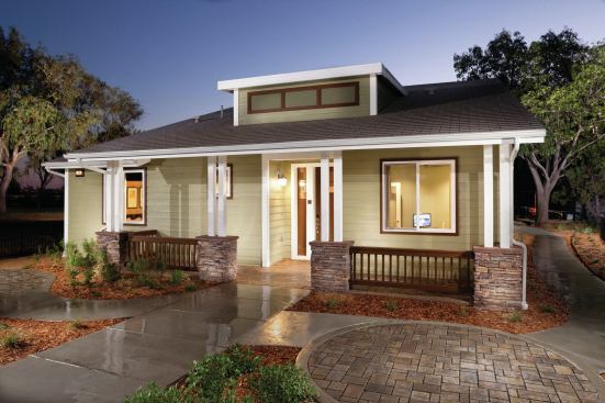 Grand, Zero Net Energy Home Design Committee. Builder: BCA Developer along with North Orange County ROP - BITA Program. Architect: KTGY Group Inc.

This certified net zero energy home showcases sustainable elements, like gray water management and solar roof panels, and universal design principles.