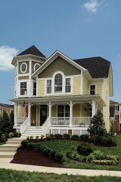 Grand, Single Family Detached Home - 2,000 to 3,000 square feet. Builder: Winchester Homes. Architect: Bassenian Lagoni.

Following the tradition of the late 19th century Painted Lady, this Silver Spring, Md., house, part of a master-planned community, breaks the norm of the cookie-cutter production home.