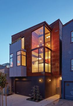 Zack likes to include boxy bay windows because they offer free space that doesn't count against zoning restrictions, plus it's an abstract homage to the bayed facades of so many San Francisco houses. 